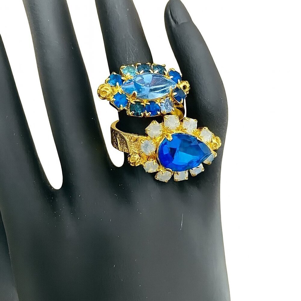 Monnaluna Swarovski Crystal Dew Drop Ring Made in Italy Size 7.5